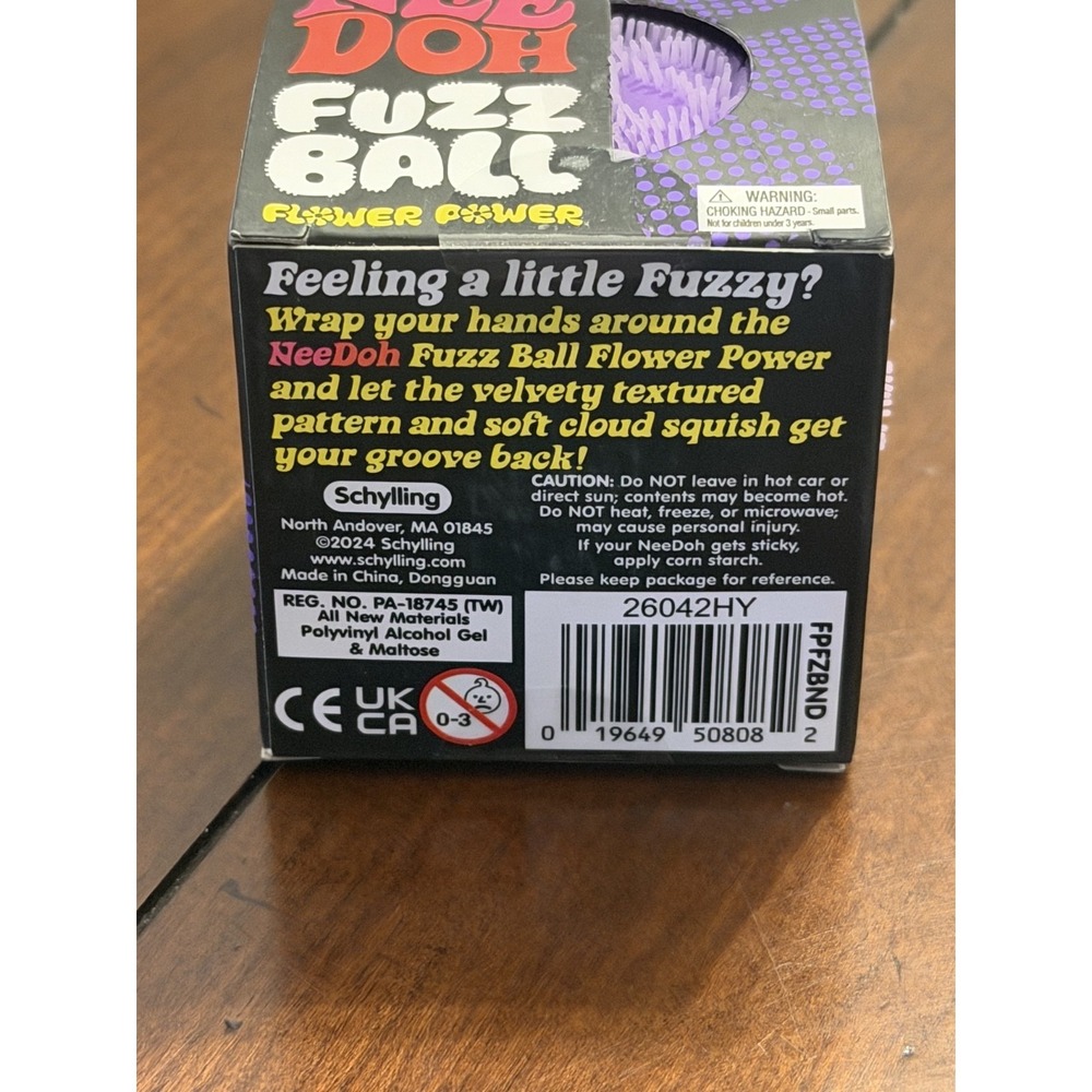 Schylling Purple NeeDoh Wonder Flower Power Fuzz Ball Squishy Stress Ball - Picture 3 of 3